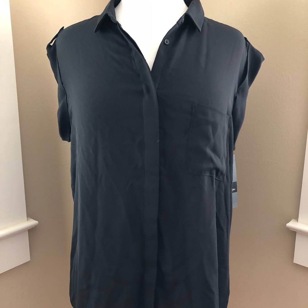 Mossimo Black Button Down Blouse